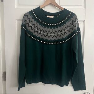 Weatherproof Dark Green and Gray Women's Sweater